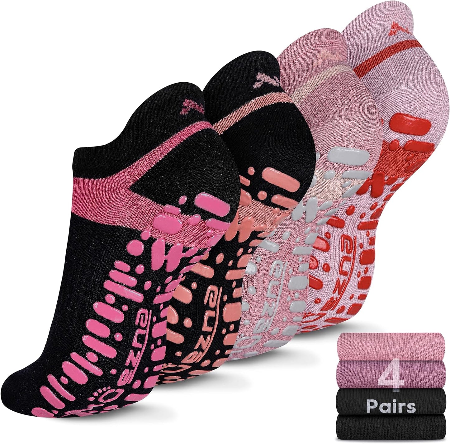 Women's Non-Slip Yoga Socks – Anti-Skid Pilates & Barre Grips (Sizes 5-10)