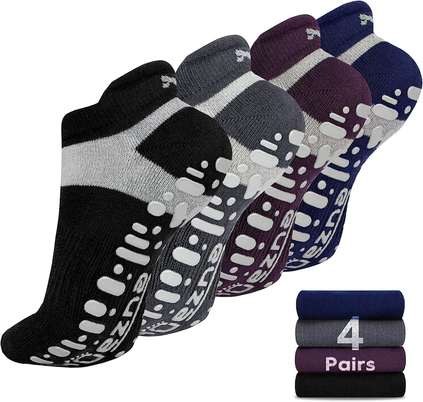 Women's Non-Slip Yoga Socks – Anti-Skid Pilates & Barre Grips (Sizes 5-10)