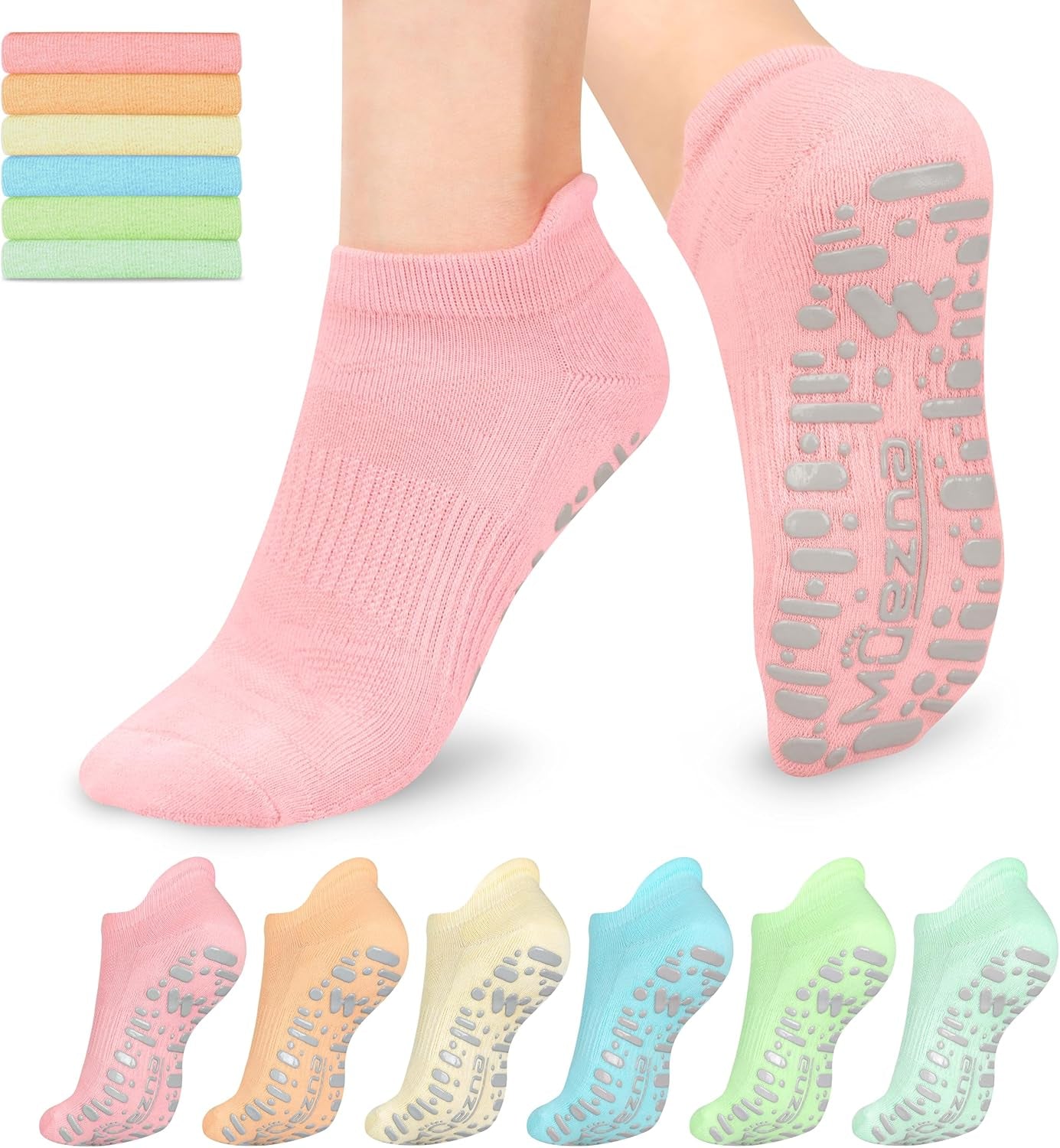 Women's Non-Slip Yoga Socks – Anti-Skid Pilates & Barre Grips (Sizes 5-10)