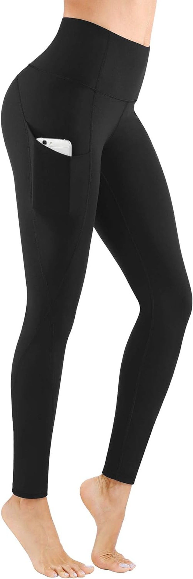 Women's High-Waisted Yoga Pants with Pockets - Tummy Control Leggings for Workouts