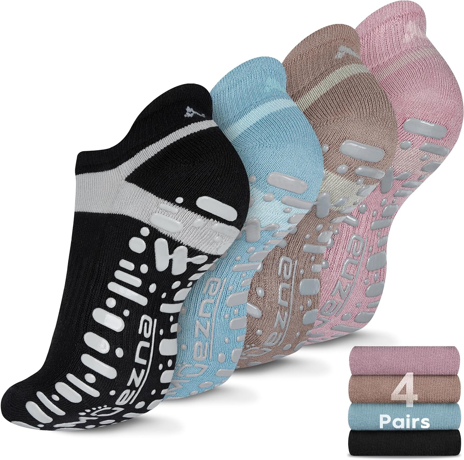 Women's Non-Slip Yoga Socks – Anti-Skid Pilates & Barre Grips (Sizes 5-10)