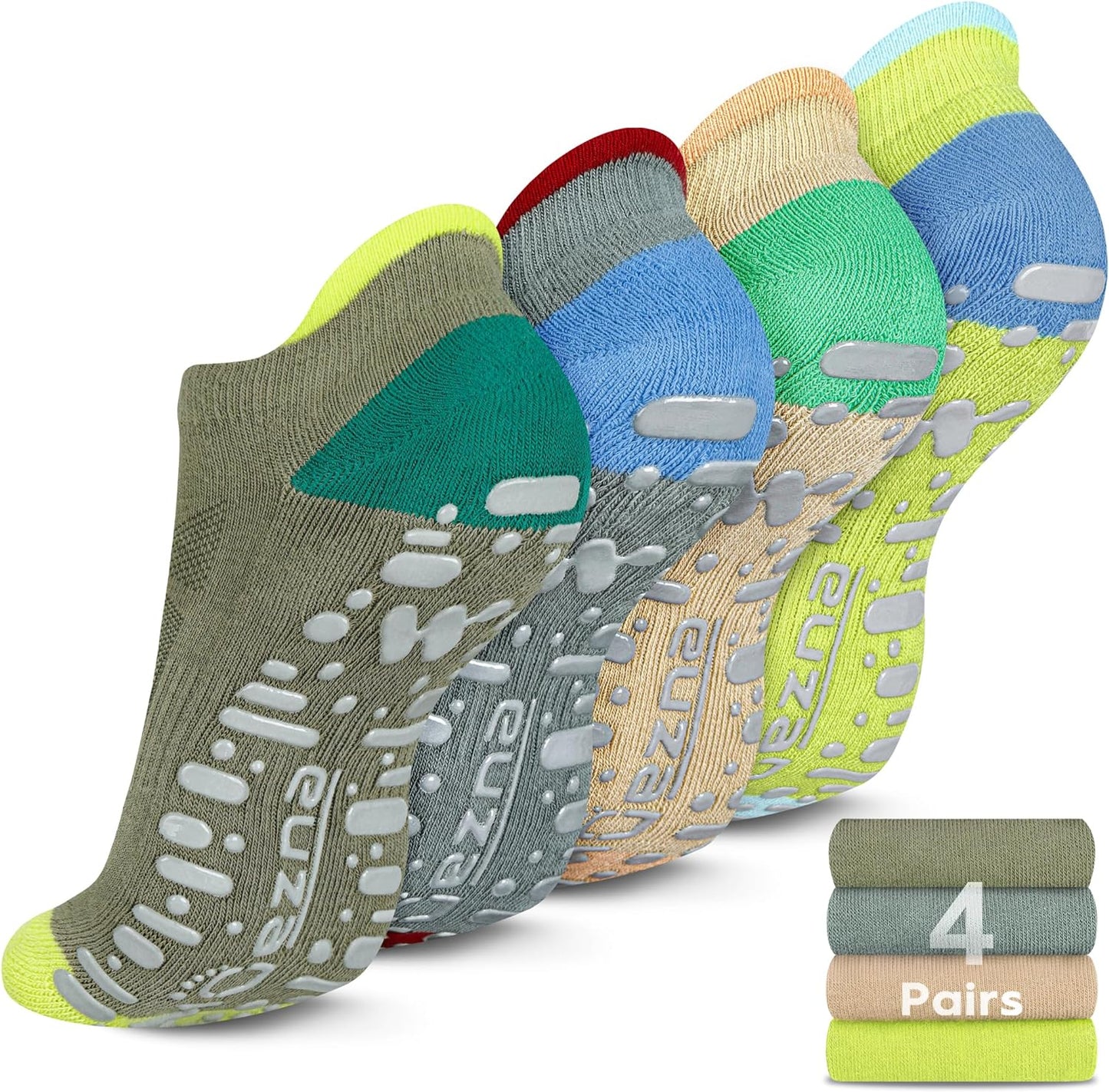 Women's Non-Slip Yoga Socks – Anti-Skid Pilates & Barre Grips (Sizes 5-10)