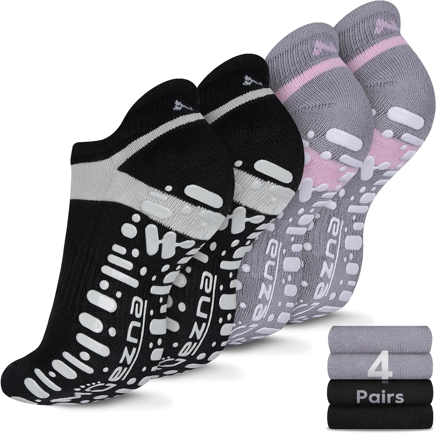 Women's Non-Slip Yoga Socks – Anti-Skid Pilates & Barre Grips (Sizes 5-10)