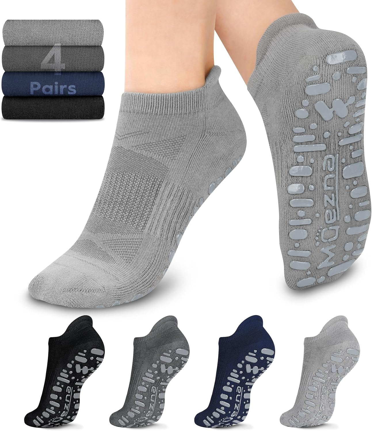 Women's Non-Slip Yoga Socks – Anti-Skid Pilates & Barre Grips (Sizes 5-10)