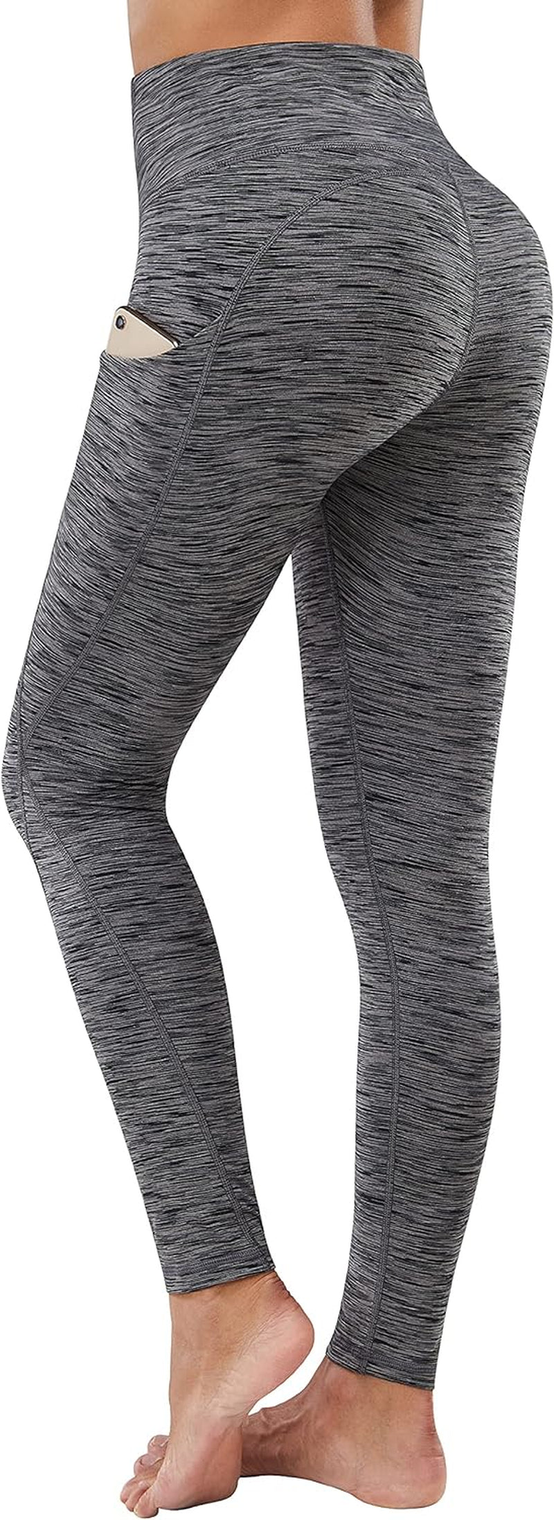 Women's High-Waisted Yoga Pants with Pockets - Tummy Control Leggings for Workouts